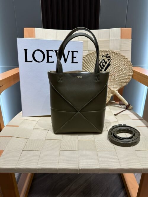 Jing Factory Puzzle ToTe Khaki Green Size 20x16.5x9.5cm